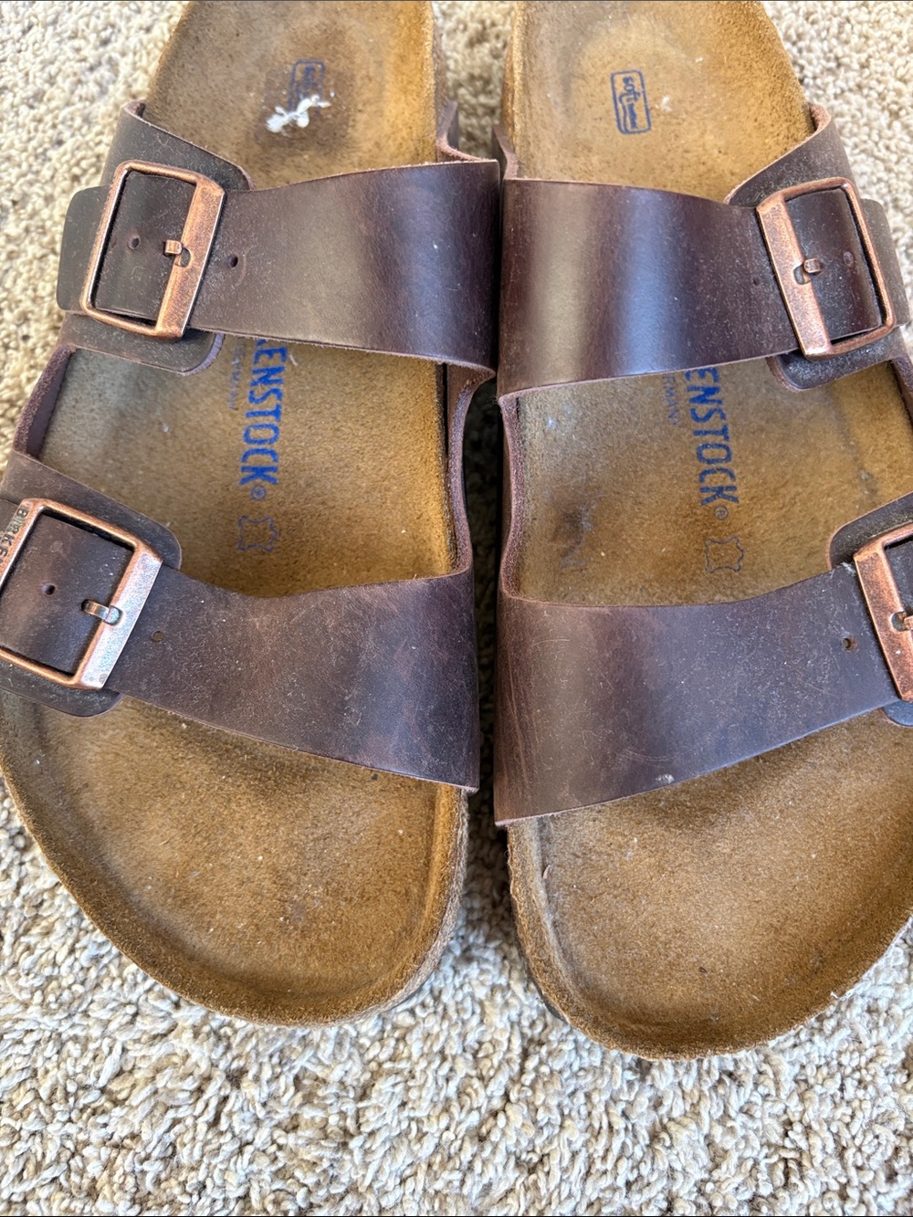 Men’s Birkenstock Arizona Double-Strap Sandals in Dark Brown - Picture 2 of 4